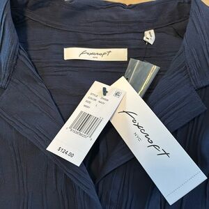 Foxcroft Shirt Dress NWT Navy Blue Large L